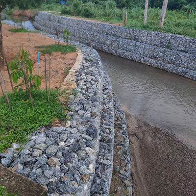 Woven Gabion Mattress Riverbank Slope Stabilization Heavy Duty Galvanized Erosion Control