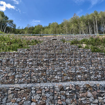 Heavy Duty Gabion Wall Hydraulic Engineering Slope Stabilization Zinc Coated