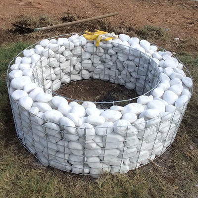 High Strength Round Gabion Planter Precast Concrete Base Urban Greening