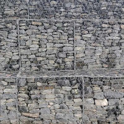 Hot Dipped Galvanized Hexagonal 2x1x1m 80x100mm Woven Gabion Basket Wire Mesh