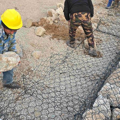 Reinforced Woven Gabion Box Mattress Anti Corrosion Galvanized Mesh With Hexagonal Design For Slope Stabilization