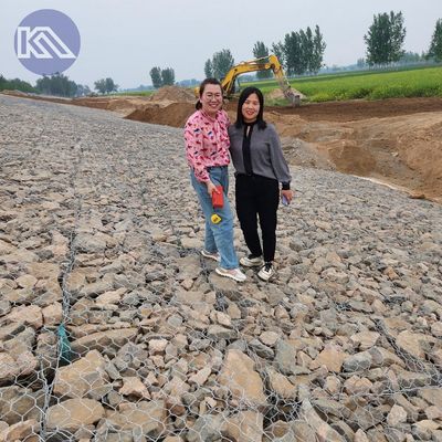 Heavy Galvanized Coated Philippines 3.05mm Gabion 80x100mm Gabion Rock Box 2x1x1m