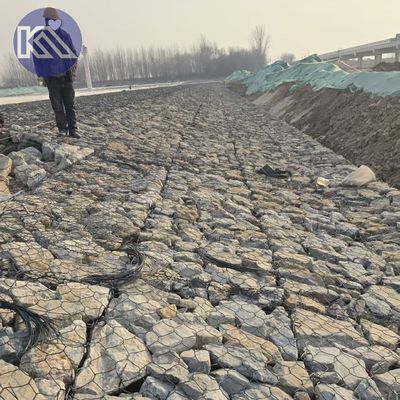 Double Twisted 3.05mm 2m X 1m X 1m Gabion Baskets Stone Filled Wire Baskets For Philippine Sea Filled Project