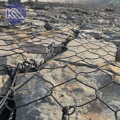 Philippine Gabion Basket Contractor 3.05mm / 80*100mm Stone Filled 2*1*1m for Sea Filled Project