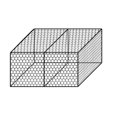 2x1x1m  Gabion Rock Wall Cages 80mm*100mm Woven Galvanized Gabion Cage Box For River Bank