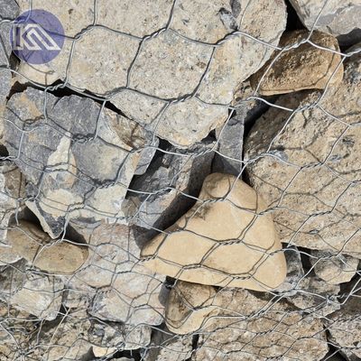 Q195 Steel Wire Galvanized Hexagonal Gabion Netting For River Protection And Farm House Fencing