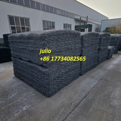 80x100mm Mesh Structure Woven Gabion Basket Wire Mesh For Riverbank Stabilization And Flood Defense