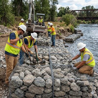 Hexagonal Hole Shape Gabion Basket Plain Weave Sell Defensive Barrier Durable Wire Mesh Structure For Erosion Control Retaining Walls