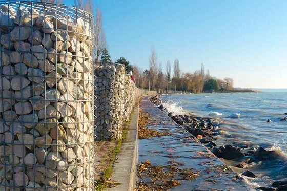 High Tensile Strength Welded Gabion Retaining Wall with Galvanized Panel and Spiral Wires