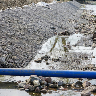 Reinforced Rock Gabion Wall Flood Defense Hydraulic Project Zinc Coated Mesh CE Certified