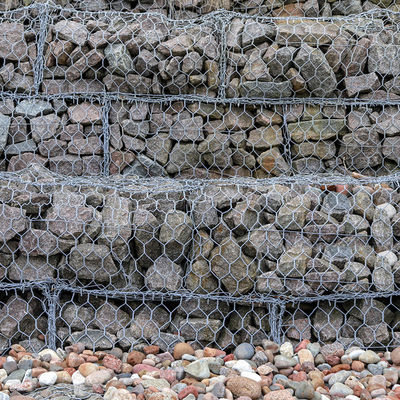 Hexagonal Gabion Wall - Galvanized Steel Flood Defense Barrier (2x1x1m)