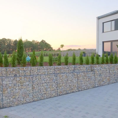 3.0-4.0mm Steel Wire PVC Coated Welded Gabion Stone Wall with100x100mm Mesh 2x1x0.6m Cages for Garden Landscaping