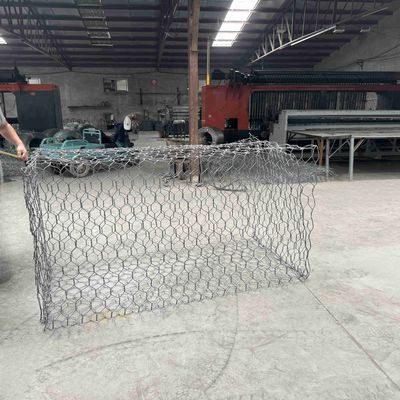 Hexagonal Mesh Gabion Metal Box 2x1x0.5m Stone Cage With 60x80mm And 80x100mm Aperture For Retaining Walls