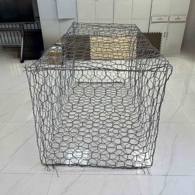 Stacking Securely Hot Dipped Galvanized Retaining Wall Gabion Basket Mesh 2x1x1m