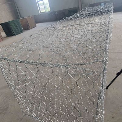 2.2-3.05mm Galvanized 80x100mm Aperture 2x1x1m Standard Size Metal Woven Gabions Baskets for Retaining Wall