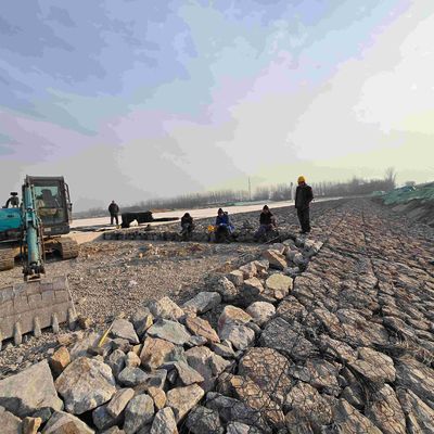Galvanized Gabion Wall Retaining Wall For River Protection Project On-site