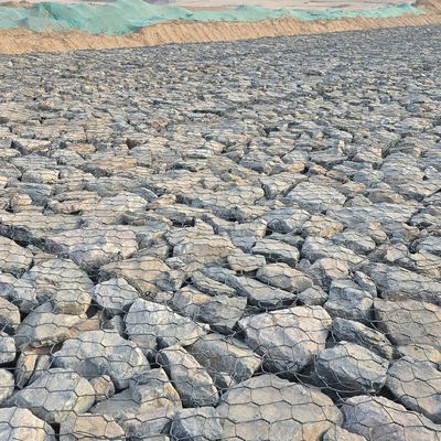 Corrosion Resistant 80mm X 100mm / 100mm X 120mm /2.7mm Galvanized Gabion Wire Mesh Basket For Riverbank Protection