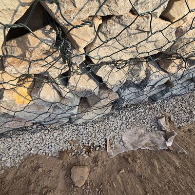 Heavy Zinc Coated Woven Iron Gabion Box For Stones Drainage Canal Reinforcement Flexible Mesh Anti Clogging CE Certified