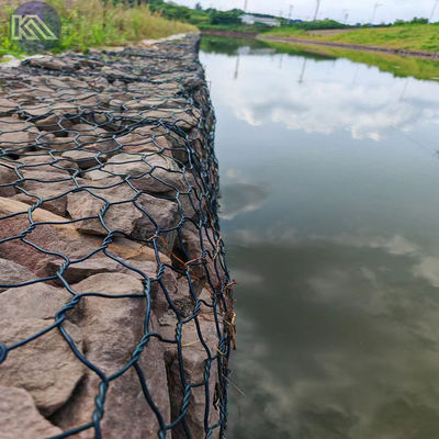 80 X 100Mm Hexagonal Gabion Netting Basket For River Protection Gabion Rock Cages