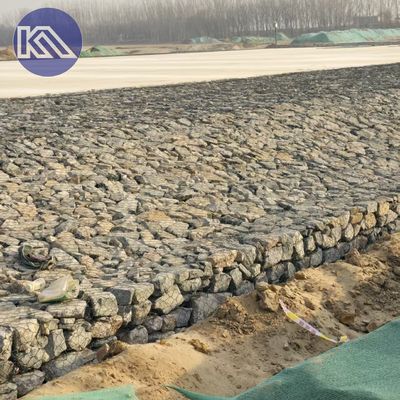 Pre Assembled Galvanized Metal Cage Retaining Wall 3mx1mx1m Rock Filled For Reservoir Embankment