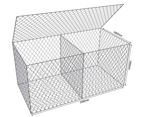 High-quality  2x1x1m Gabion Box Stranded Galvanised Coated Woven Gabion Box for Slope Protection and Landscape Greening