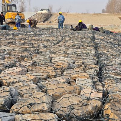 Galvanized And PVC Coated Gabion Wire Mesh Durable And Flexible For Foundation Support