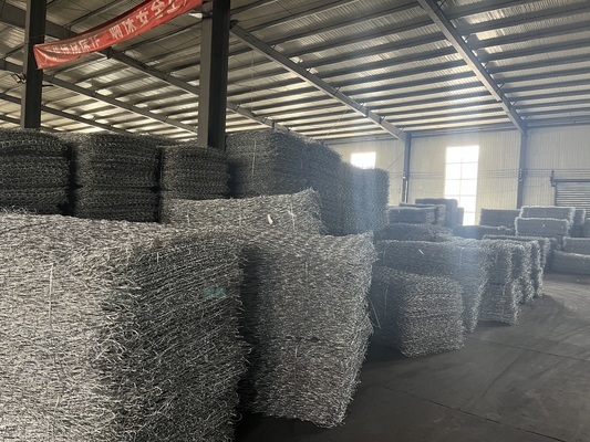 Hexagonal Mesh Gabion Box 2x1x0.5m Stone Cage with 60x80mm and 80x100mm Aperture for Retaining Walls