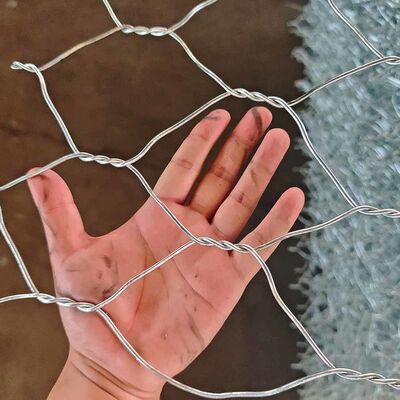 80x120mm 1x1x1m Galvanized Double Twist Standard Hexagonal Stone Basket Gabion Wire Mesh