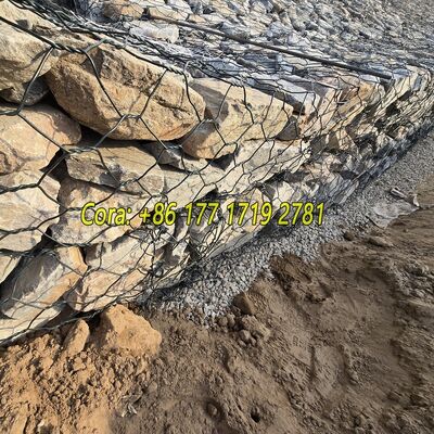 High-Performance Zn95% Al5% Galfan Coated 6*2*0.3m Gabion Mattress For Slope Stabilization