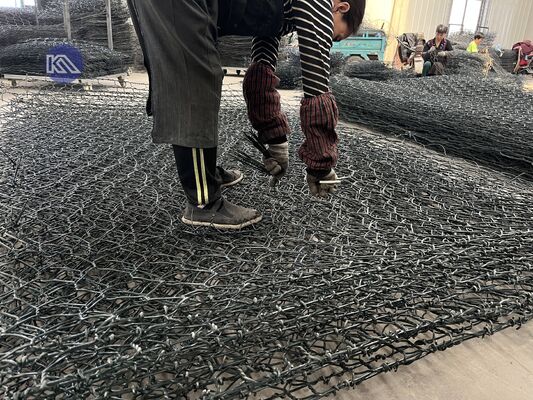 Controlling Flood Rock Wall Hexagonal Wire Mesh Gabion Box Stone Cage 2x1x1m Stone Filled Gabion Basket Galvanized