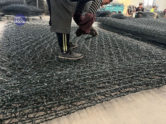 Customized Woven Gabion Basket Stone Cage 1*1*1m 8*10cm Hole Size For Gabion Wall Protection