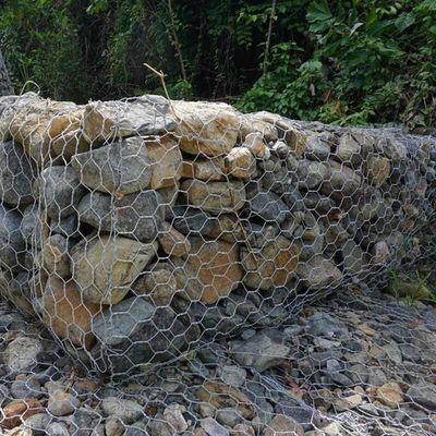 Galvanizli tel örgü gabion sepetleri taş istinat duvarı gabion sepeti