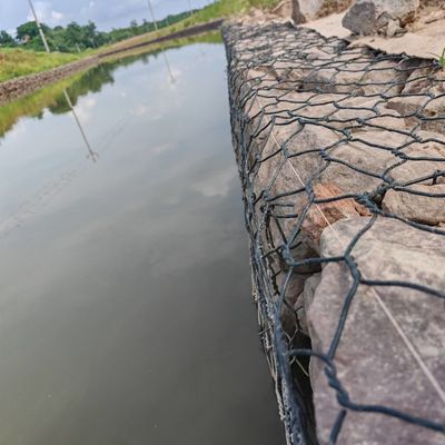 1*1*1M Reinforced Gabion Wire Mesh Panels Interlocking Stone Cage Units With Double Twist Design