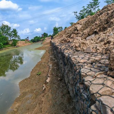 Durable Woven Gabion Wall Cages Hexagonal Mesh Stone Containers With Competitive Pricing