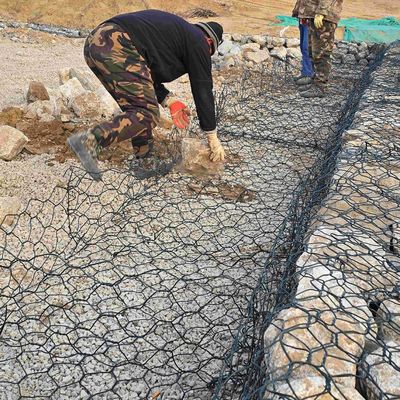 3*1*1m Eco Friendly Woven Gabion Baskets Zinc Coated Stone Cage For Garden Flood Prevention