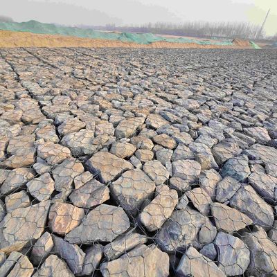 1*1*1M High Strength Galvanized Gabion Cages Customized Stone Filled Protection