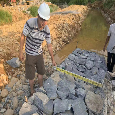 Reinforced Gabion Rock Baskets Flood Defense Hydraulic Project Zinc Coated Gabion Cage Wall
