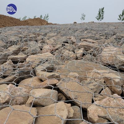 2*1*1m Easy Install Woven Gabion Mesh Box With 3.05mm thickness 80*100mm Mesh Hole for River Erosion Retaining Wall