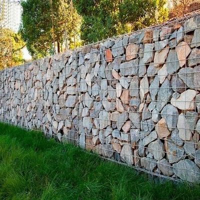 50 X 100mm Galvanized Welded Mesh Gabion / Welded Stone Gabion Box Wall