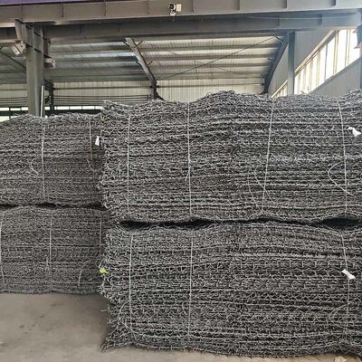 Retaining Wall Galvanized 2x1x1 Gabion Wire Mesh 80x100mm Hexagonal Gabion Box